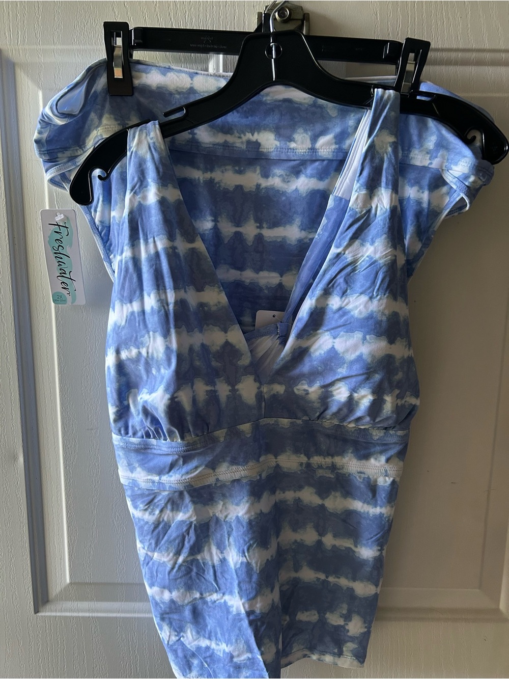 Blue and White Tie-Dye 2 pc swimsuit